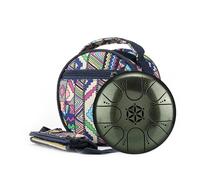 Acouto 5 Inch Steel Tongue 8 Notes Handpan with Finger Picks Percussion for Meditation Made Professional of the Alloy 5 Inch Steel Tongue Drum8 DrumHandpan Drum8 Notes (Time Moss Green)