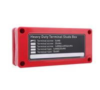 Acouto 5 Way Power Distribution Block DC48V 300A M8 X 5 Heavy Duty Safe Connection Marine Battery Bus Bar for Vehicles Boats RVs Red: Positive Line Connection Material Base Fiber This (Red: Positive