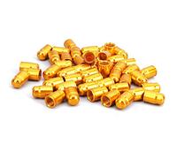 Acouto 50Pcs Aluminium Alloy Schrader Valve Cap Bicycle Tyre Nozzle Cap Bike Accessoryred Portable Durable Rust to Weight Alloy Made Easy Carry Strength Aluminum Resistance Valve (Gold)