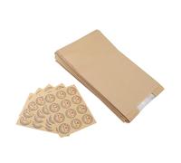 Acouto 50PCS Bread Bag Kraft Paper Transparent Window Baked Food Packaging Storage Bag with 60PCS Thank You Stickers Yellow Kraft Material of Has Lining This Excellent and a (Yellow)