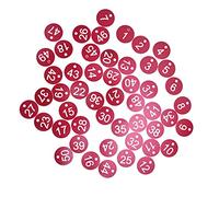 Acouto 50PCS Numbered Label Numbered Tag for Farm Livestock Beekeeping Husbandry Breeding Supplies1-50 Red Life Small Long on Which on Round Holes The Convenient Numbers Use (Red)