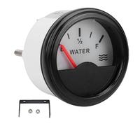 Acouto 52mm Pointer Fuel Level Gauge, Black White Dial Black Bezel IP67, with Standard 52mm Mounting Hole, for Boats Trucks RVs Generators Marine Applications