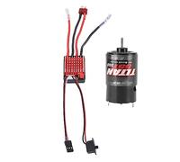 Acouto 55T 550 Brushed Motor 60A Brushed ESC Electric Speed Controller for Axial Tractor Truck Trailer /10 RC Car High Copper Purity Bearings an 550 Motor60A ESC550 55T