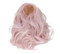 Acouto /6 Jointed Doll Hair Soft Silk Easy Styling Comfortable Touch Curly Doll Wig Moon White Silk Like Designed a WigCurly WigLong Curly WigDoll Hair ReplacementDoll (Cream Pink)