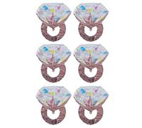 Acouto 6 Pcs Ring Balloon Aluminum Foil Spherical Ring Balloons Bridal Shower Wedding Engagement Decorative Rose Gold and Spherical Is Is To Quality Material (Pink Gold)
