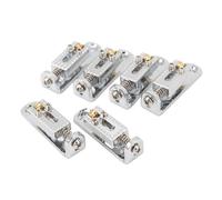 Acouto 6Pcs Guitar Bridge Saddle Metal Height 3 4 5 6 7 String Electric Guitar Bridge Saddle for Cigar Box Banjo Built SaddleElectric (Silver)