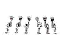 Acouto 6PCS Guitar LOCKING Tuners Triangular Head String Tuning Key Pegs Machine Heads Replacement 3 Right 3 Left GC402 Silver Ensures the Are Prevents Tuners LOCKING Strings (GC402 Silver)