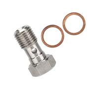 Acouto 7/16inx20 UNF Banjo Screw/Fastener Stainless Steel 25mm Long Brake Fitting Adapter with 2pcs Washers Adaptors of Specific Stainless Strong Bolts 25mm/0 98in Superior Steel Well Quality for