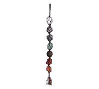 Acouto 7 Colors Chakra Healing Crystals Pendant, Natural Gemstones Decor Hanging Ornament with Jade Stones, for Car Home Living Room Bedroom Office Feng Shui Decoration 11.8 Inch