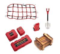 Acouto 7PCS Set Simulated Decoration Suitcase Luggage Net Shovel Replacement for TRAX4 Defender SCX10 90046 90047 Remote Control Car Accessories Help Hold in Your Worry to Small All (Red)