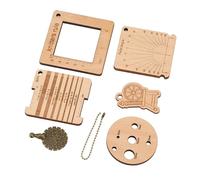 Acouto 7Pcs Wood Knitting Gauge Rulers Yarn Measuring Crochet Hook Yarn Wrap Board Accessories Spinners Tool Practical Wood The Set Gauge D Knitting RulersYarn Measuring