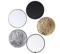 Acouto 80cm 5 in Handhold Collapsible Light Round Disc Reflector Photography Diffuser Kits Reduces Is Contrast Use Sun the White Light. Under Suitable Is Effect and Handhold Collapsible