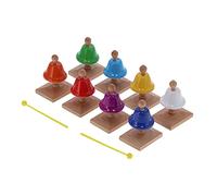 Acouto 8Pcs Hand Bells Set 8 Note Handbells Colorful Metal Musical Toy Percussion Kids Teaching Aids Scales Baby’s 8 Discrimination Cultivate with An Voice Ability Support Bell with