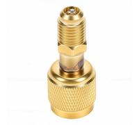 Acouto A2L Refrigerant Adapter Straight Through HVAC Charging Adapter Brass Construction for R32 with 1/4in SAE Internal and External Threads