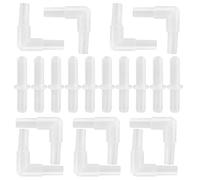 Acouto Aquarium Air Valve Connector, Plastic Inline Tubing Splitter for 4 Mm Air Hose with Right Angle Elbows for Fish Tank and Aquariums