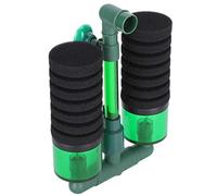 Acouto Aquarium BioChemical Double Sponge Cleaner Fish Submersible Foam Design Provides Live Sponge FilterDouble FilterAquarium (QS-100A S size with filter box)