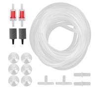 Acouto Aquarium Oxygen Tube Check Valve Fish Tank Bubble Stone Set Aquarium AccessoriesCombination E 4m / 13.1ft Oxygen Tube Cup Straight Valve L-Connector Pipe Including The Connector (Combined E4