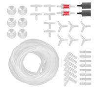 Acouto Aquarium Oxygen Tube Check Valve Fish Tank Bubble Stone Set Aquarium AccessoriesCombination E 4m / 13.1ft Oxygen Tube Cup Straight Valve L-Connector Pipe Including The Connector (Combined G4