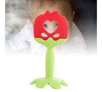 Acouto Baby Teether Toy Fruit Shape Teething Silicone Soothe Babies Gums Washable Teether Toy for Infant Newborn Strawberry Soothing for That Baby It Features Soothing Your Teething (#1)