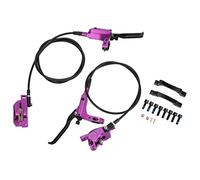 Acouto Bicycle CNC Double -page Oil Brake Hydraulic Disc Brake for Leisure, Improved Performance, Front 800 -Mm Tube with 1450 Mm, Fits the Most, Noiseless Pad (Purple)