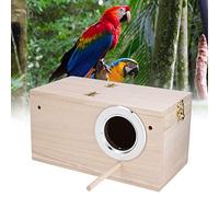 Acouto Bird House, Wooden Aviary Breeding Box with Right Opening for Parakeets and Cockatiel Including Nesting Shelter and Stand (Right opening)