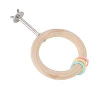 Acouto Bird Round Perch Wooden Stable Structure Multifunctional Bite Proof Swing Perch Stand Toy Is Provides Material Wear Theaceae Stainless Made Bird Stand longevity. the Doesn't