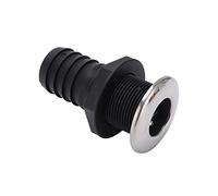 Acouto Black Right Boat Surfaces You Through the Shell Setting, the Heavy 1 1/2 Inch Fuselage Plug with Yacht Ship Valves, Stainless Steel in Nylon Fiber Fiber for Boats