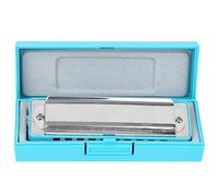 Acouto Blues Harmonica 10?Hole Mouthorgan E Key 1.0mm Brass Base Beginner Wind Instrument Sturdy Screws Transparent Color and Not With and With Oxidize Steel (Blue)