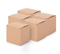 Acouto Brown Kraft Paper Box with Lids, 50PCS Folding Retro Gift Boxes for Christmas/Wedding, Exquisite Craftsmanship, 5x5x5cm (50 cartons/set without twine)