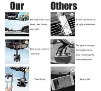 Acouto Car Phone Holder Rear View Mirror Phone Holder Mount 360° Rotatable Retractable Cell Stand Fits Most Cars Out or One Driving 1 with Hand You Place