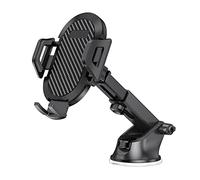 Acouto Carbon Fiber Car Phone Holder 4.7-7.2in Screen Navigation Bracket Anti-Shake Design with 360 Degree Universal Ball for Dashboard Windshield (Suction Cup)