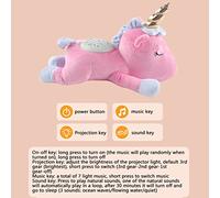 Acouto Cartoon Animal Shaped Musical Star Projector Plush Toy Stuffed Animal Night Light Soother Toys Birthday Christmas Gifts for Kids Projector PlushAnima (Pink)