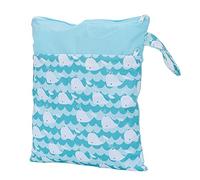 Acouto Cartoon Pattern Wet Dry Diaper Bag Cute Travel Portable Diaper Nappy Storage Bag#2 the for Zipper for Double Other Zipper is Storage BagWet Dry (White Whale)