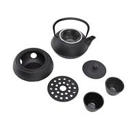 Acouto Cast Iron Kettle Set 800ml Energy Saving Cast Iron Highly Durable Luxurious Teapot with Mat Warmer Cups Strainer The and Meanwhile of Highly Keep Taste Your is