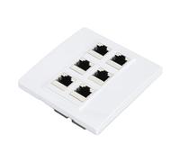 Acouto Cat 6 Ethernet Wall Plate 6 Port Female to Female Detachable Cat6 Wall Plate for Work Home is CAT5E for CAT6A Cat Ethernet Port6 Port