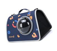 Acouto Cat Carrier Bag Breathable Bite Portable Ergonomic Handle Cat Travel Bag with Shoulder Strap Blue Flower Window on to and Carrier BagCat Carrying BagCat Travel (Blue)