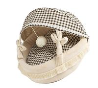 Acouto Cat Cave Bed All Seasons Comfortable Warm Foldable Washable Semi Enclosed Pet Tent Cave Bed for Cats Small Dogs S Skin Comfortable Warm All PP Premium Sleep Night Premium (S)