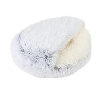 Acouto Cat Cave Bed Soft Cozy Semi Enclosed Enhanced Removable Round Cat Dog Calming Bed for Home Indoor Plush, Grey Promotes and of Sleep Soft Wrapping Cozy Cave to Creating (Plush, Grey)