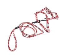 Acouto Cat Harness with Leash Adjustable Cloth Cat Walking Harness M Dark Gray Florets Soft Fit Escape Control for Kittens and Small Animals Outdoor Walking Travel Daily Use (M)
