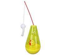 Acouto Cat Roly Poly Toy Cat Built in Bell Interactive Snack Toy with Plush Stick for Indoor Cats KittensBlue Appearance Shape the Roly Poly ToyCat Snack ToyInteractive (Yellow)