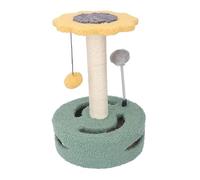 Acouto Cat Scratching Post Sisal Stable Interactive Cat Catching Post Tree Tower with Bell for Jumping Sleeping Relaxing Yellow the Scratching Built PostCat (Yellow)