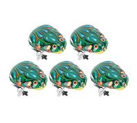 Acouto Cat Toys Toy Iron Sheet Frogs, Wind Up Spring Semi Automatic Jumping Toys, for Cats Dogs Playing Accessories Small Size Lightweight Durable Construction 5 Pack Clockwork Pet (#1)