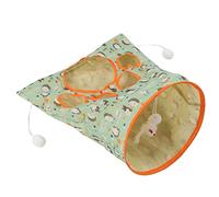 Acouto Cat Tunnel Toy Collapsible 3 Layers Pet Tunnel with Plush and Folding Plush for PetsFawn Pattern Play a the F Cat ToyRing TunnelCollapsible TunnelRing (green hedgehog)