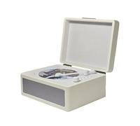 Acouto CD Player Multifunctional Tray Type BT Cassette Record Player Sound Turntables Sound Quality USB Drive Playback Infrared Remote Control with 2 Built in Speakers Music Streaming (White)