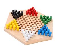 Acouto Chinese Checkers Wooden Colorful Chinese Checkers Board Game for Adults Kids Family Thinking Concentration Such observation. Interaction Parent Games Puzzle Can Strategy