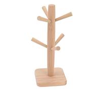 Acouto Coffee Cup Holder Beech Wood Mug Tree Storage Rack, Easy Assembly Kitchen Cup Hanger Stand for Co Beech Coffee HolderTea Storage RackCup Rack StandCoffee Hanger Stand