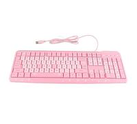 Acouto Computer Accessories Peripherals Keyboard USB Wired Ultra Thin Cute Cartoon Style for Home Office Laptop Computer Universal (Pink)