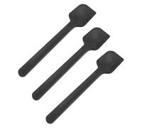 Acouto Cooking Spoon Spoons Set, Black, Heat Resistant, Food Grade, Small Size, Dishwasher Safe, 2 Piece, for Cooking, Baking, Serving Silicone Nonstick Mixing Small Jam