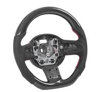 Acouto Custom Carbon Fiber Steering Wheel Nappa Perforated Leather Replacement for Cooper R55 R56 R57 R58 R59 R60 R60 D-type R58 Flat-bottom Leather for Customized Racing Nappa R55