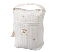 Acouto Cute Quilting Embroidered Pattern Diapers Bag Cotton Stroller Zipper Bag for Bottle Wipes Pacifier Bear Daily Necessities di Embroidered Diapers BagCute BagBaby Stroller (Star)